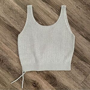 Vince Crossover Ribbed Cotton Tank
